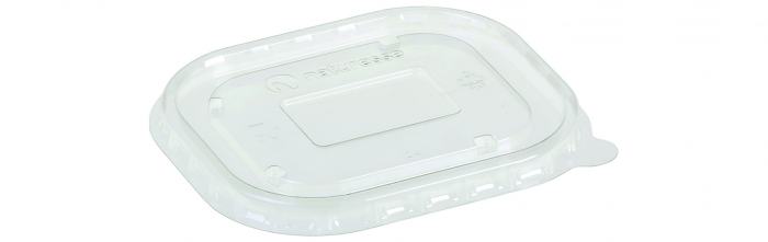 Flachdeckel PLA transparent für Kraftpapier Schalen rechteckig